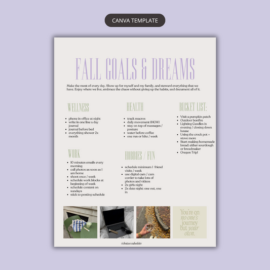 Fall Goal Setting Template | Canva Template