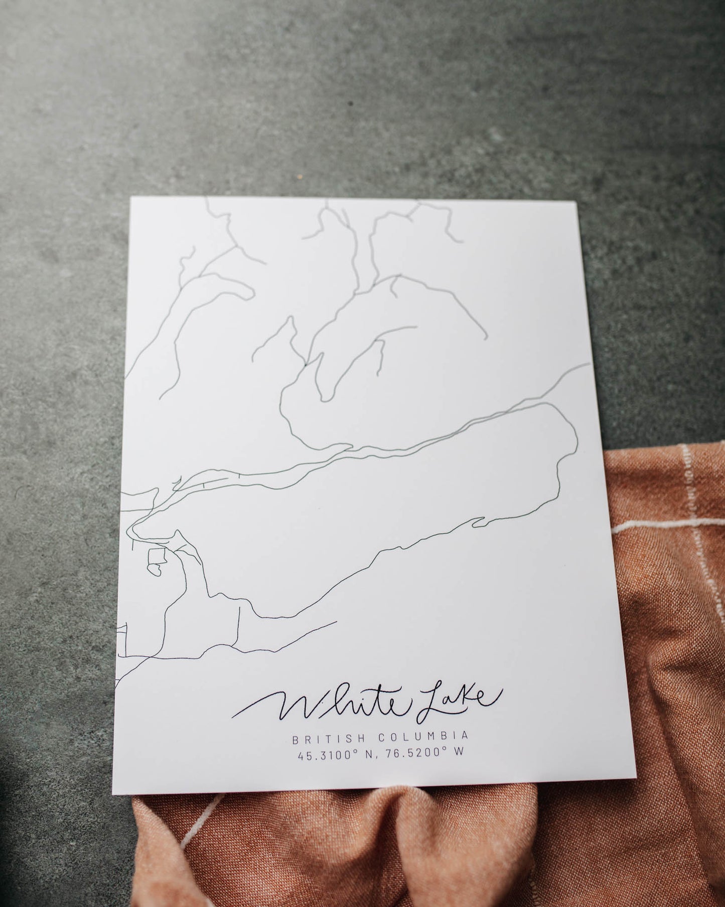 White Lake, British Columbia Minimal Hand Drawn Map