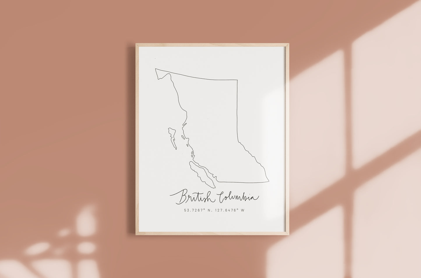 British Columbia Minimal Hand Drawn Map | British Columbia Outline