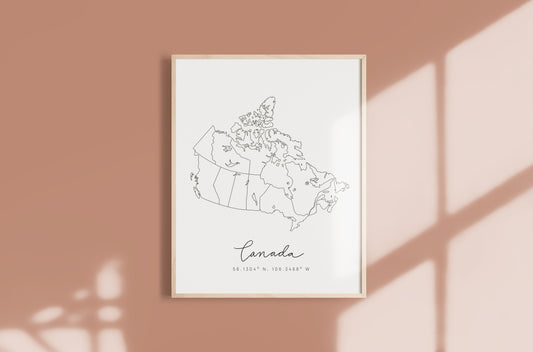 Canada Minimal Hand Drawn Map