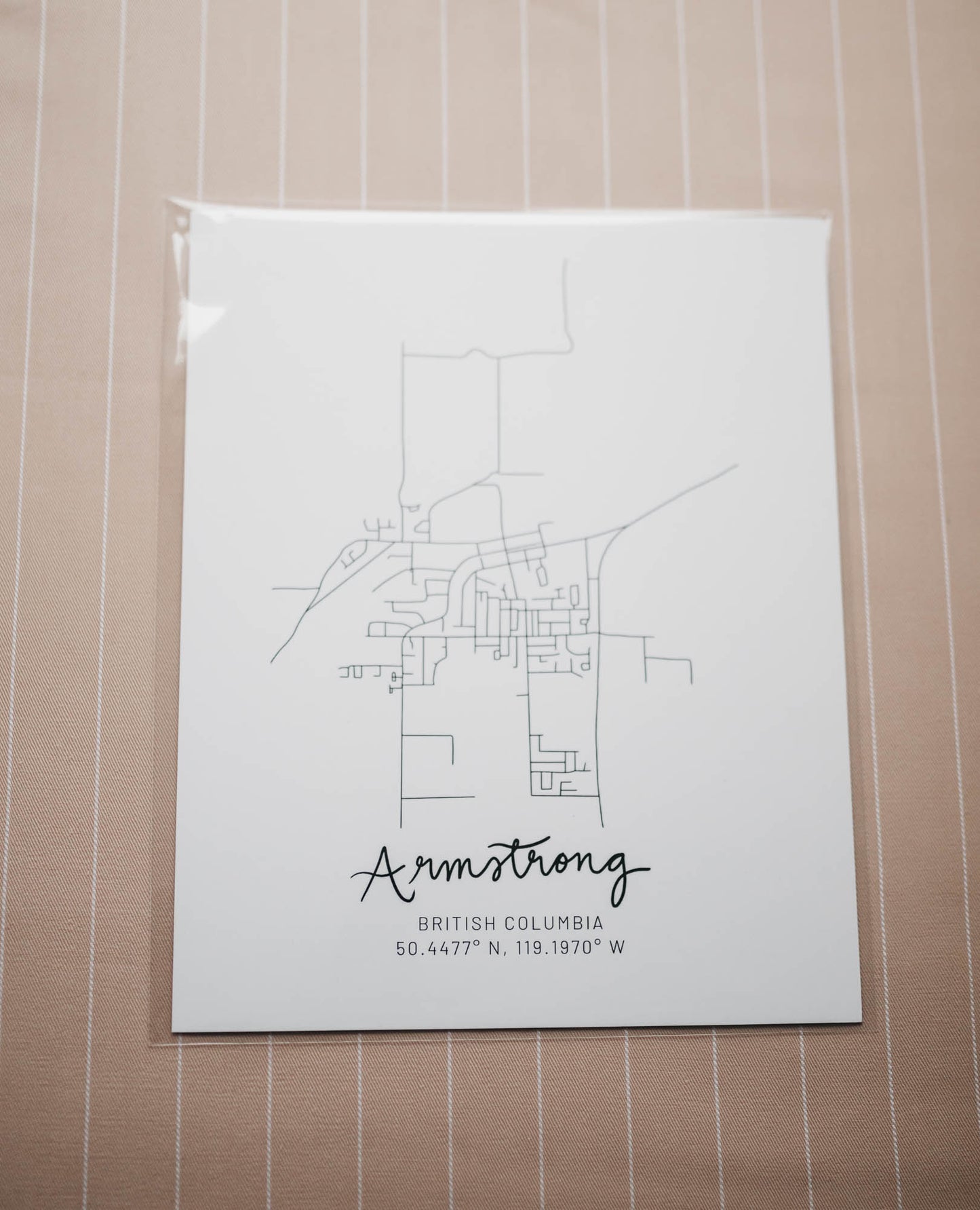 Armstrong, British Columbia Minimal Hand Drawn Map