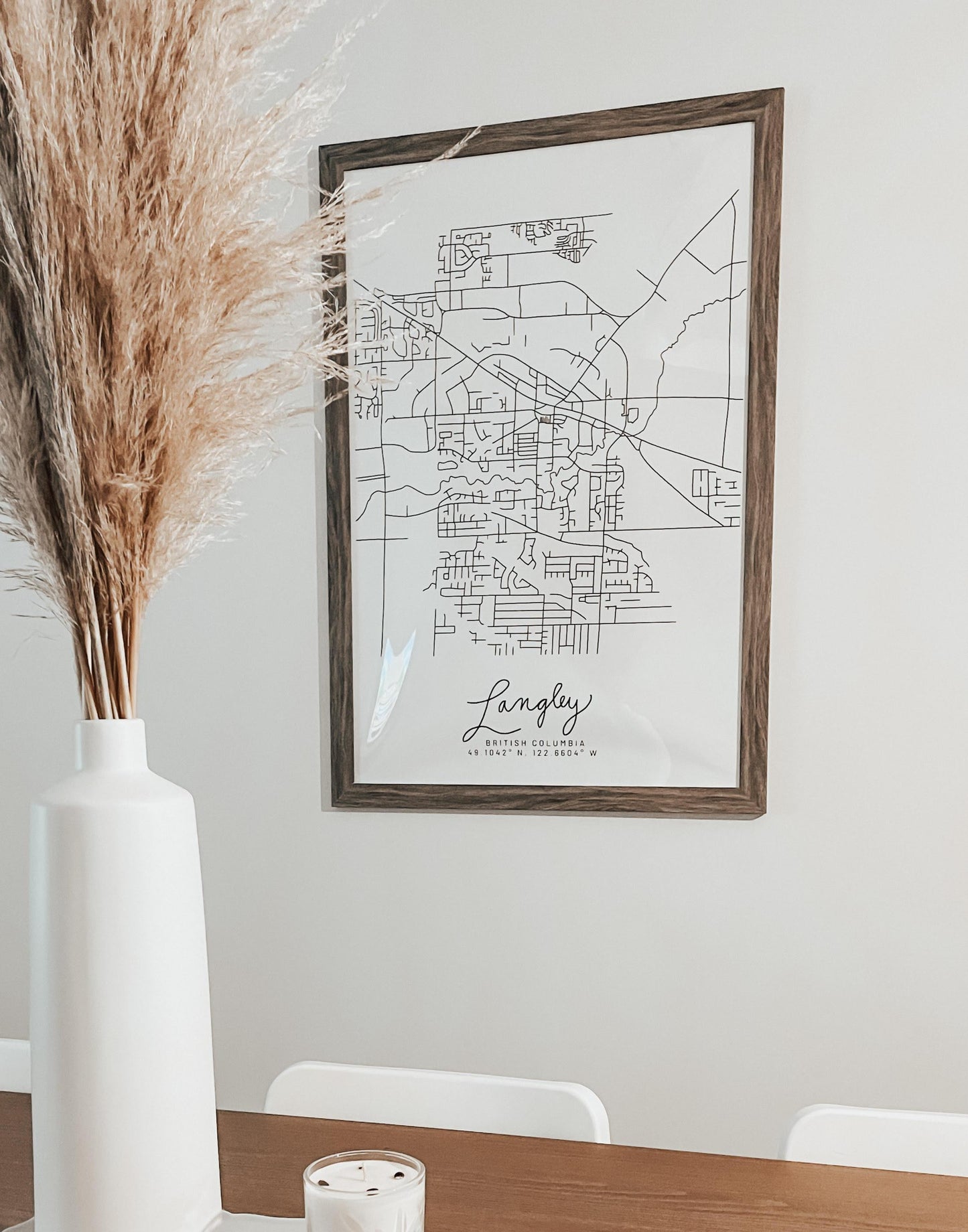 Langley, British Columbia Minimal Hand Drawn Map