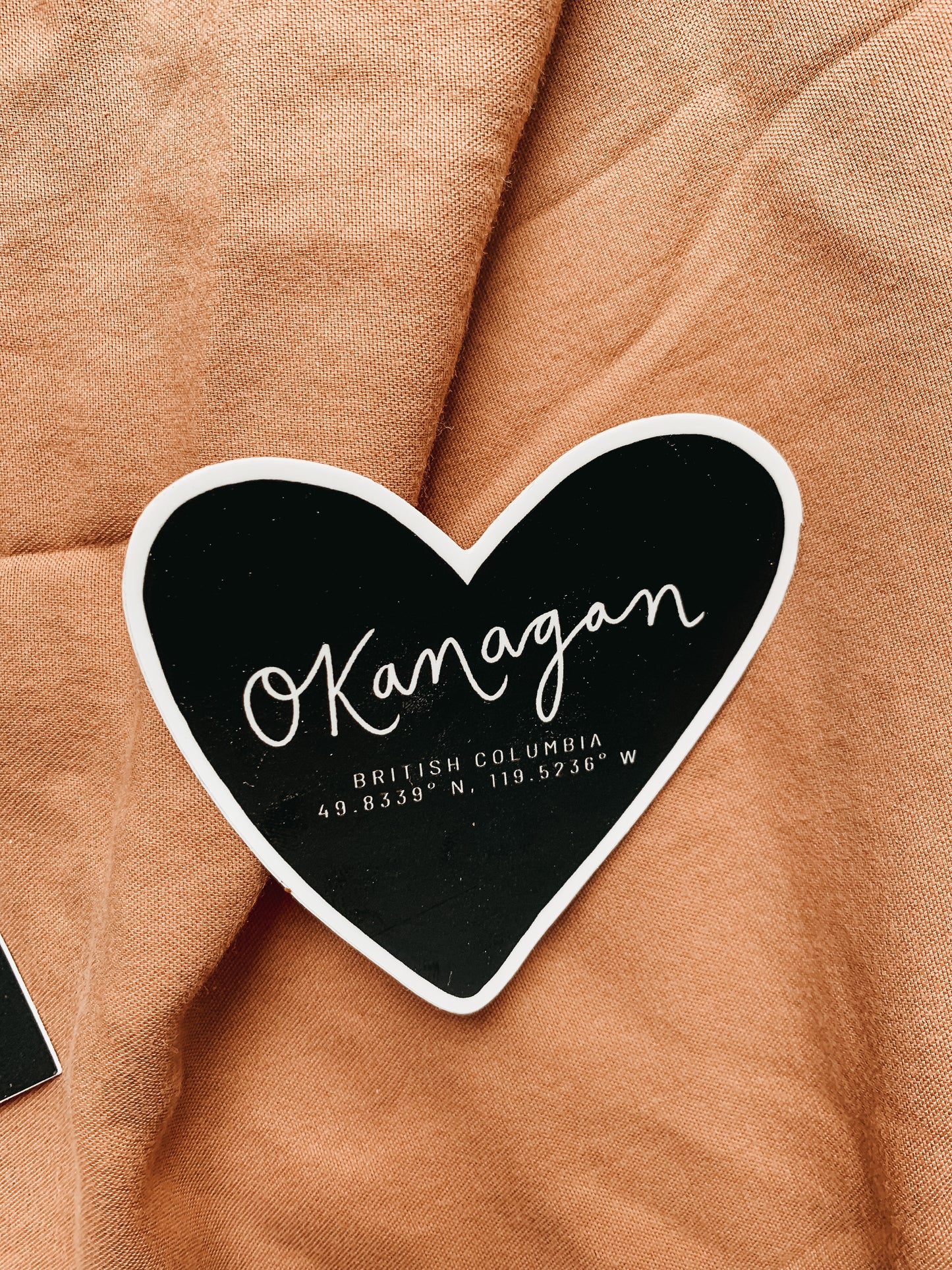 Okanagan Sticker | Black & White Heart Okanagan Sticker