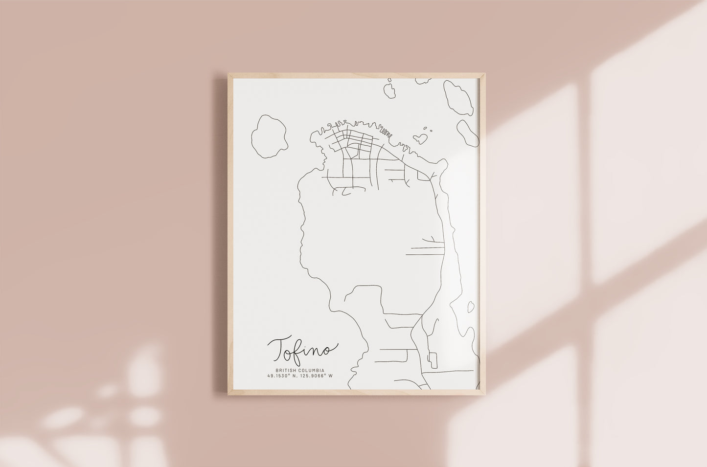 Tofino, British Columbia Minimal Hand Drawn Map