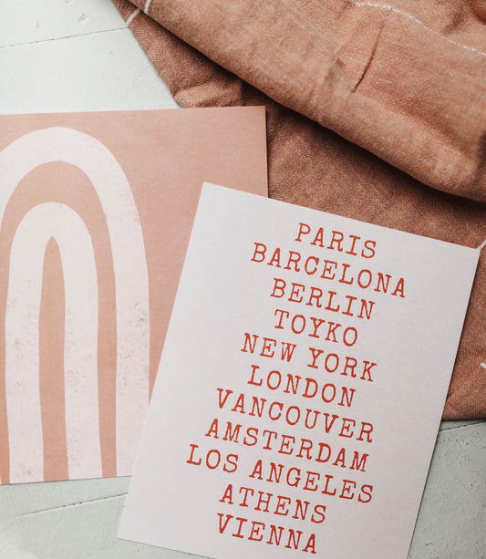 Light Pink Brushstroke Rainbow 8x10 Print