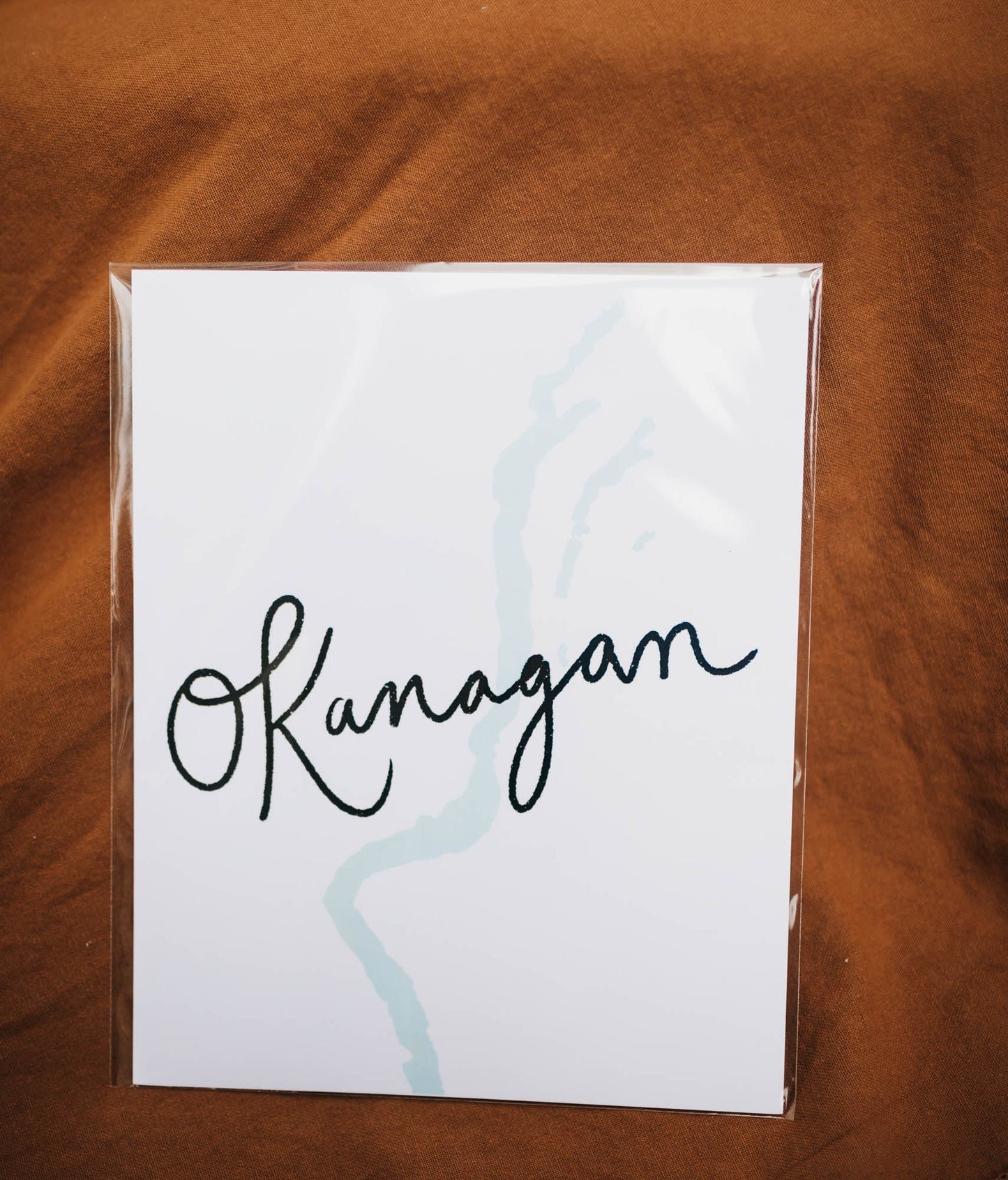 Okanagan, British Columbia Minimal Hand Drawn Map