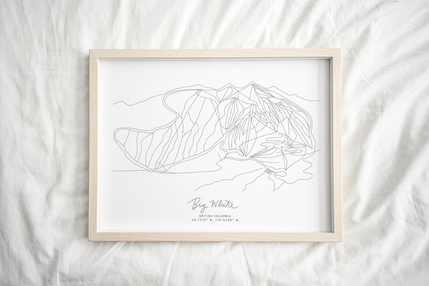Big White, British Columbia Minimal Hand Drawn Map