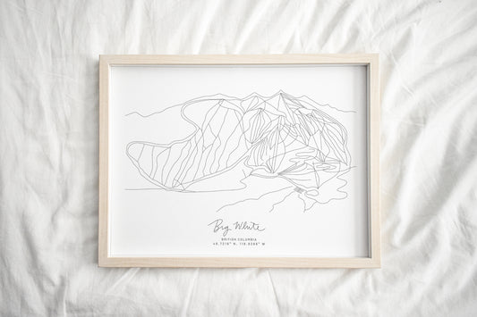 Big White, British Columbia Minimal Hand Drawn Map