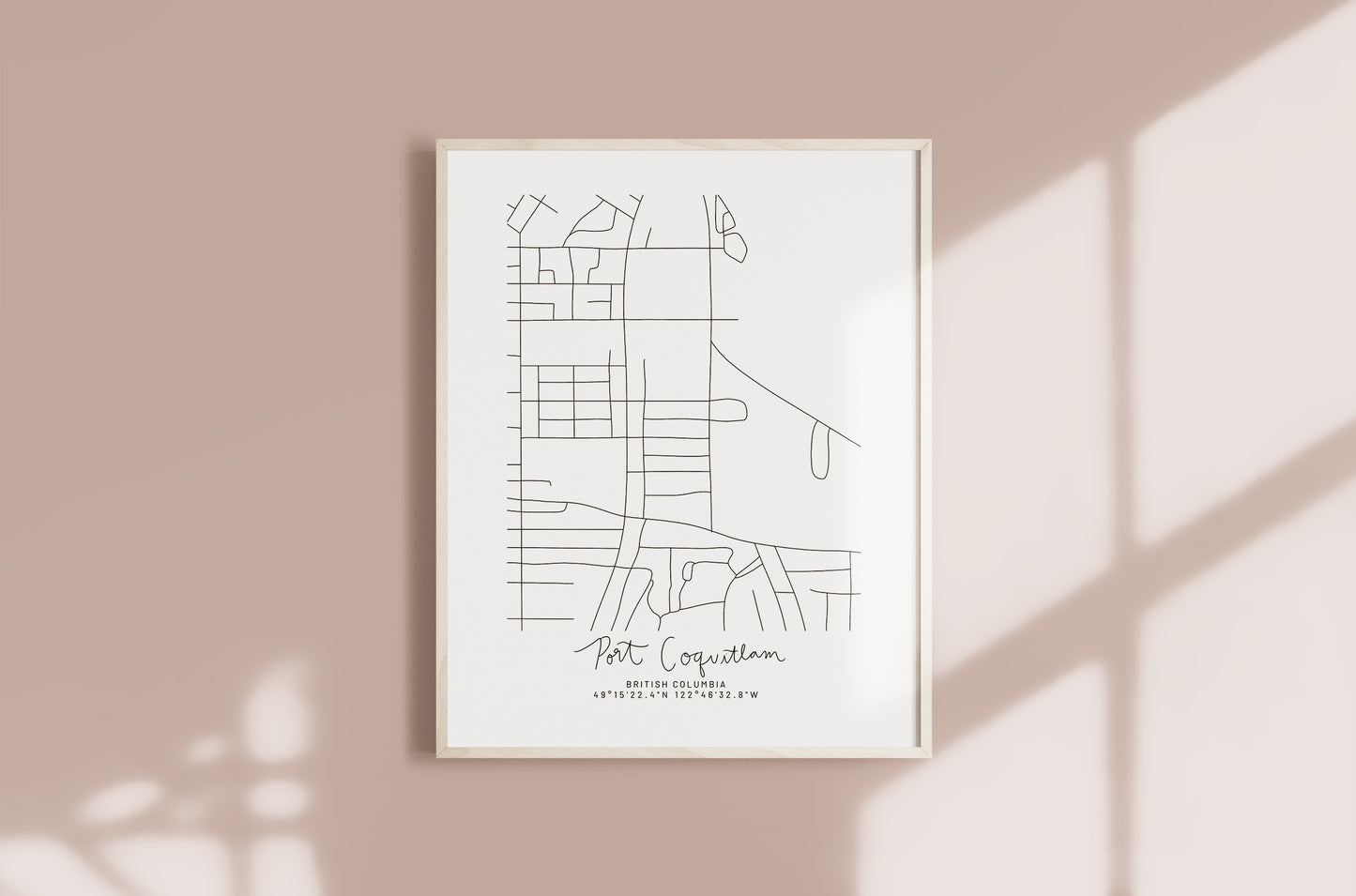 Summerland, British Columbia Minimal Hand Drawn Map
