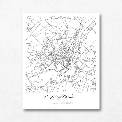 Montréal, Quebec Minimal Hand Drawn Map