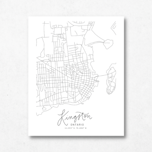 Burlington, Ontario Minimal Hand Drawn Map