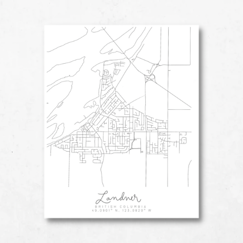 Ladner, British Columbia Minimal Hand Drawn Map