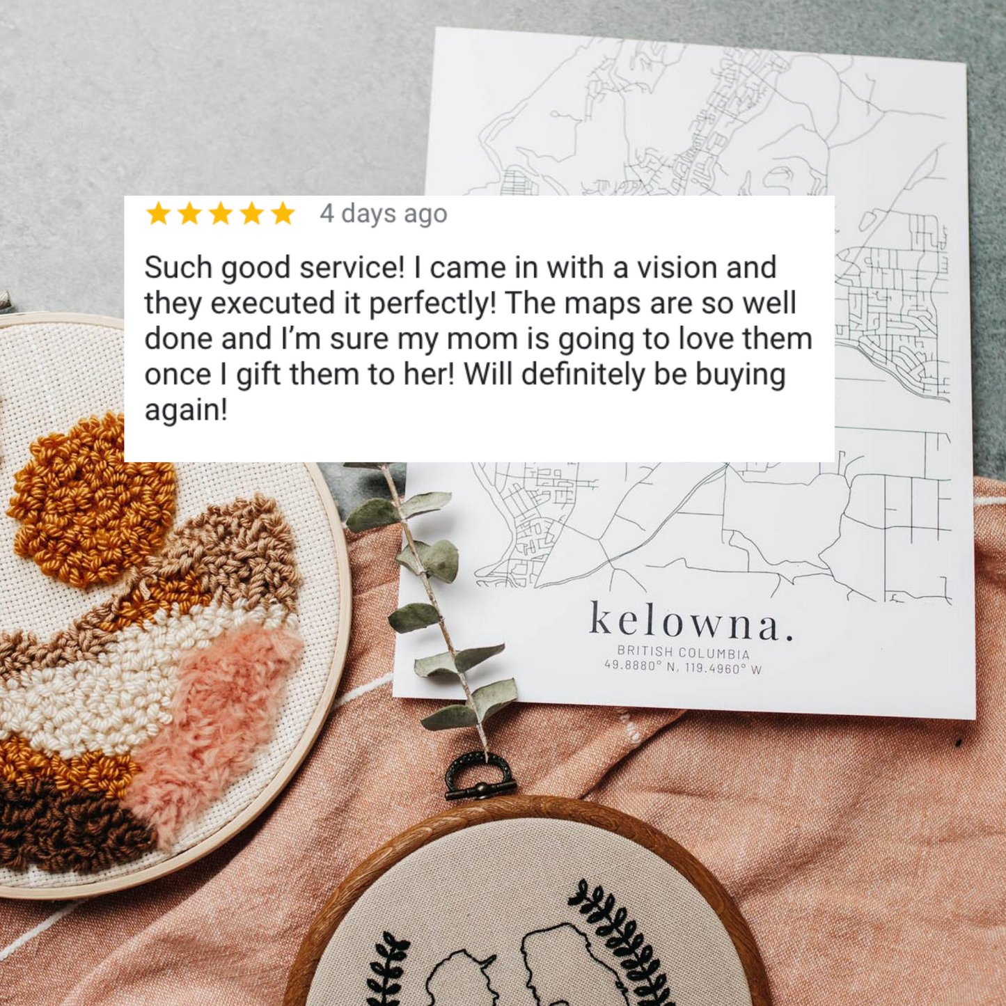 Kelowna, British Columbia Minimal Hand Drawn Map