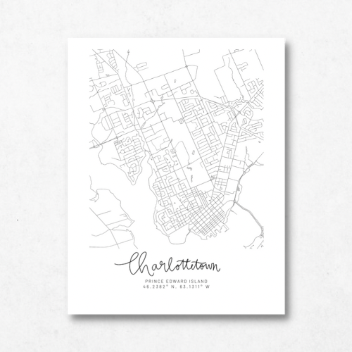 Charlottetown, Prince Edward Island Minimal Hand Drawn Map