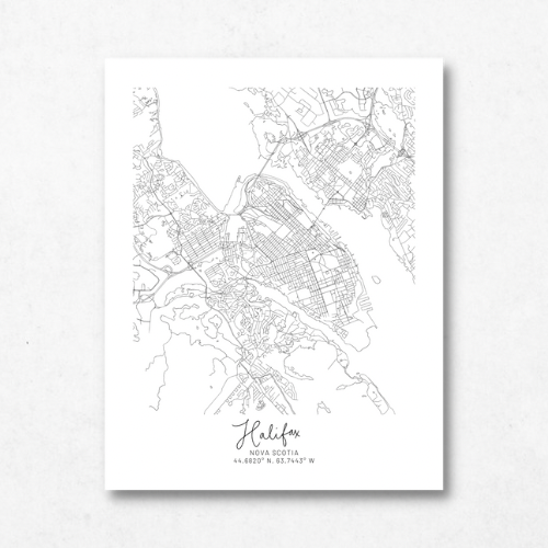 Halifax, Nova Scotia Minimal Hand Drawn Map