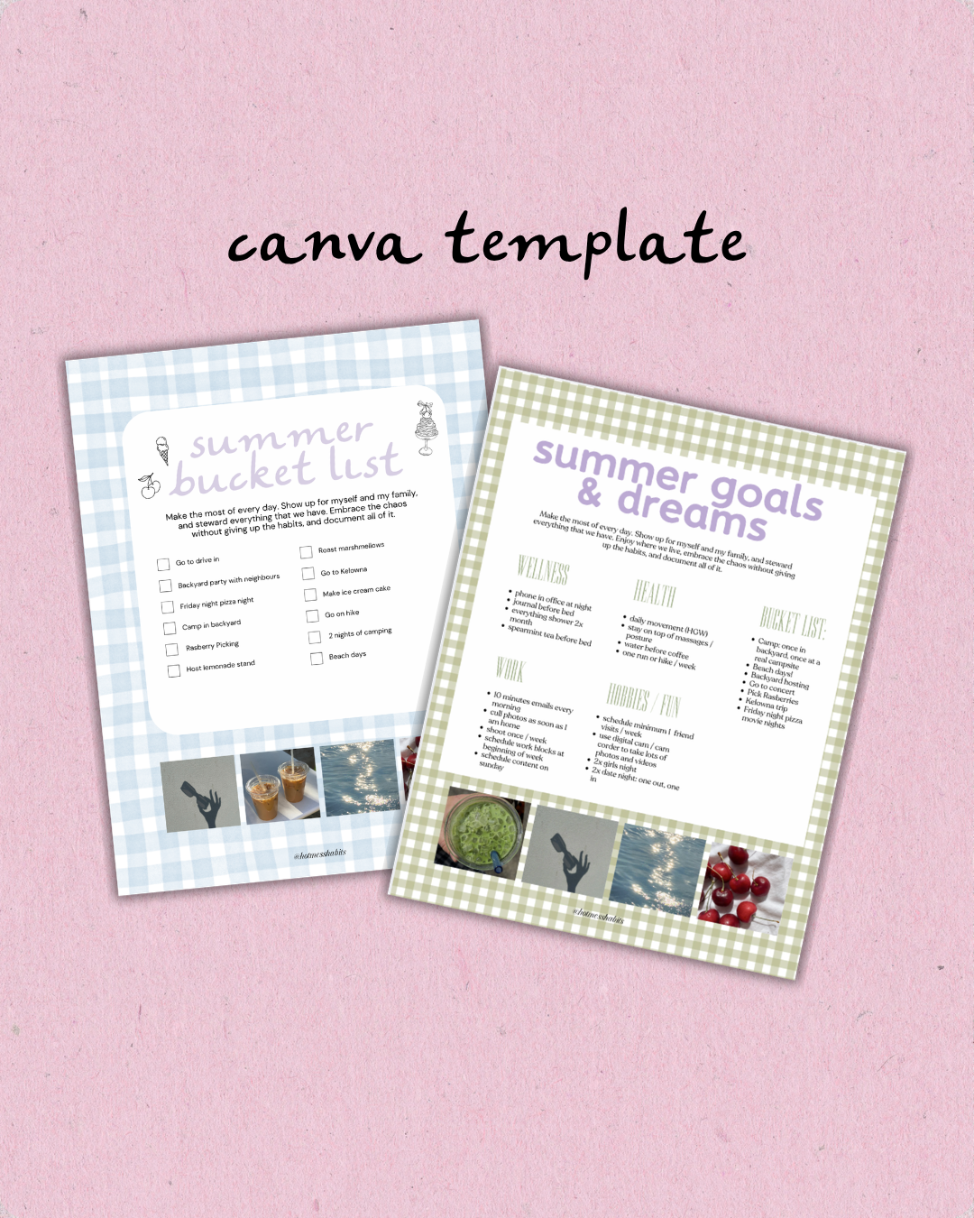 Summer Bucket List + Goal Setting Template | Canva Template