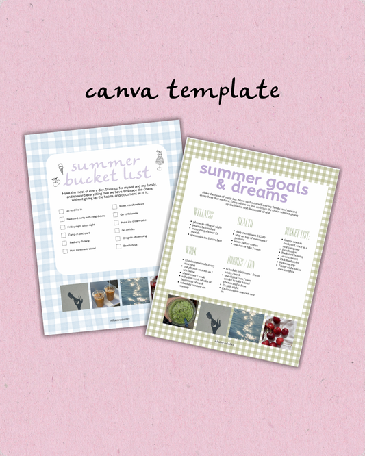 Summer Bucket List + Goal Setting Template | Canva Template