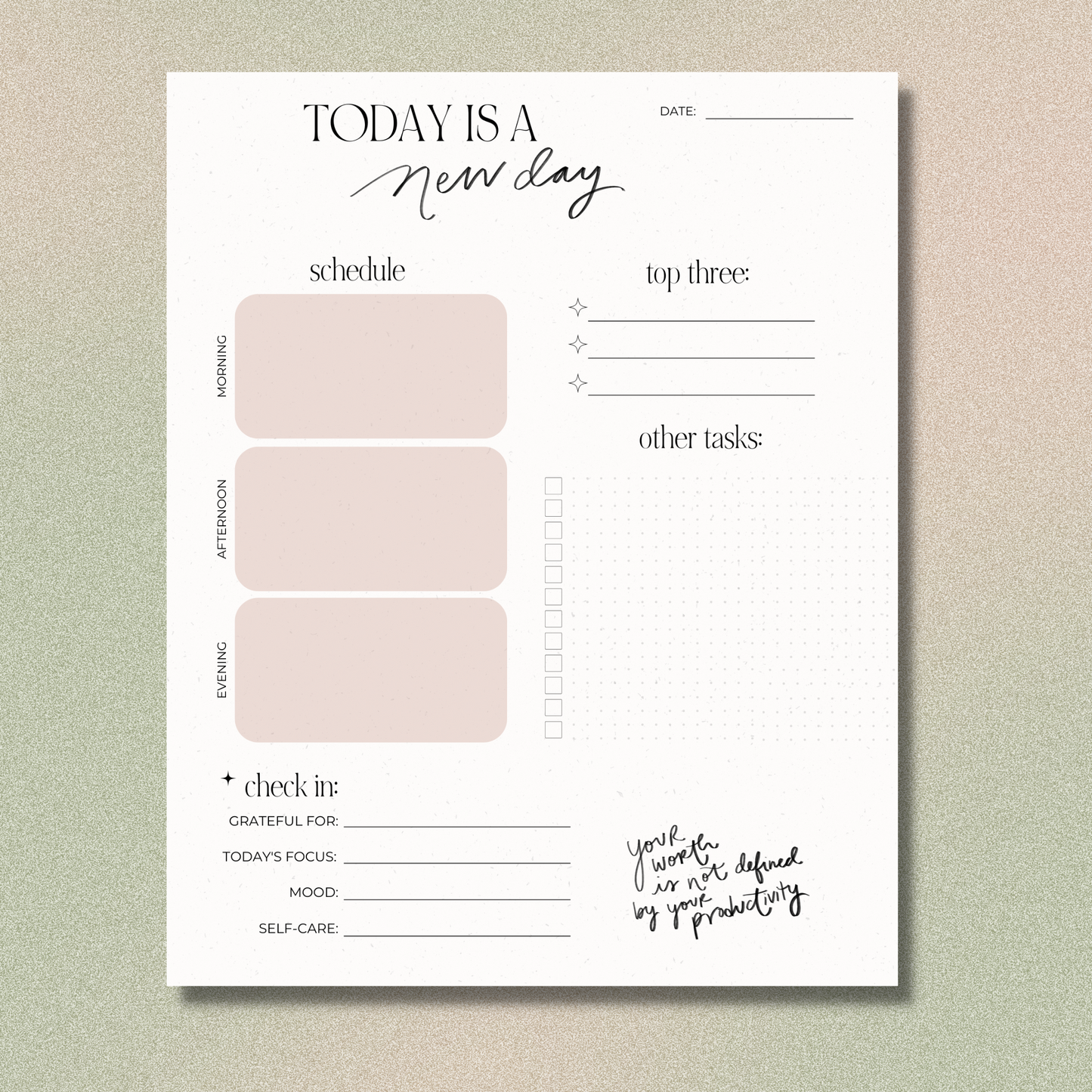 Productivity Notepad DIGITAL DOWNLOAD