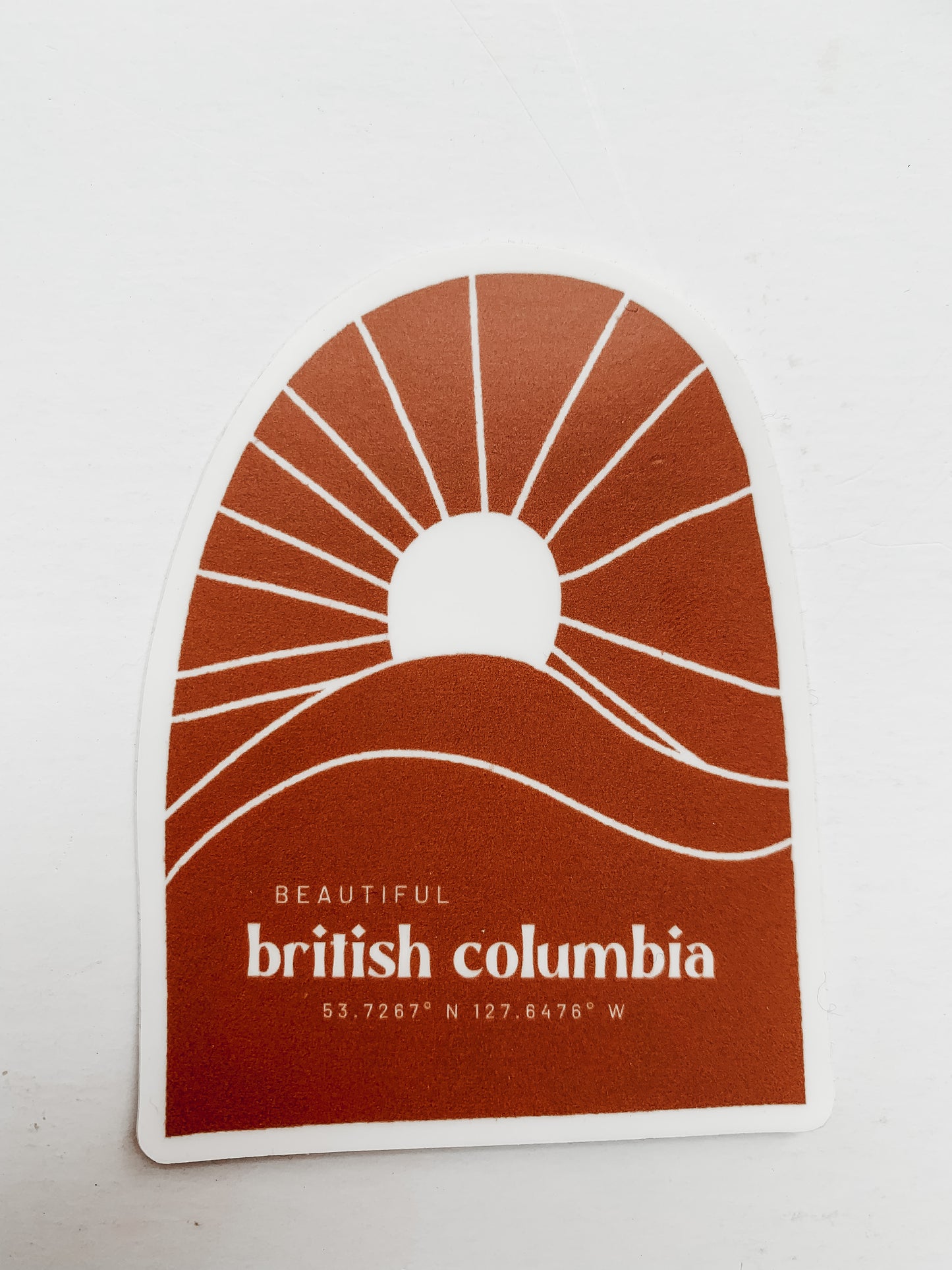 British Columbia Sticker | Burnt Orange Boho British Columbia Sicker