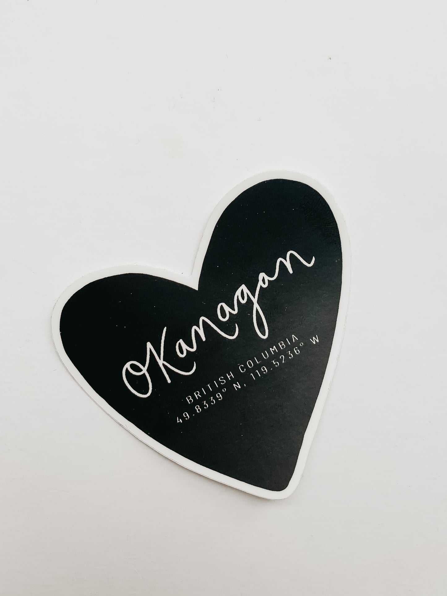 Okanagan Sticker | Black & White Heart Okanagan Sticker